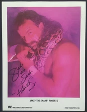 Jake The Snake Roberts Vintage Signed Photograph By Steve Taylor From 1988