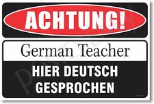 Warning German Teacher - NEW Novelty Humor Poster hu226 