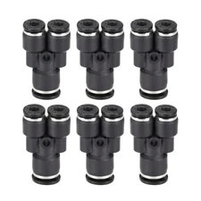 6pcs Plastic Connect Y Splitter Push To Tube Fittings 6mm X 4mm OD Push Lock