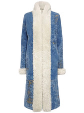 DOLCE&GABBANA Blue Denim/Shearling Coat New & Authentic