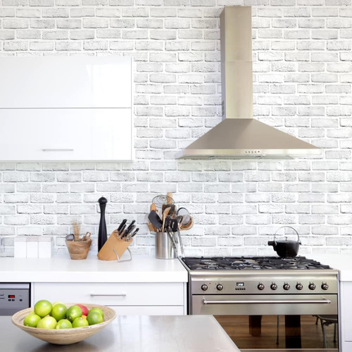 Ohmywor Brick Wallpaper Self Adhesive Wallpaper Brick Effect Peel and Stick Grey - Picture 5 of 7