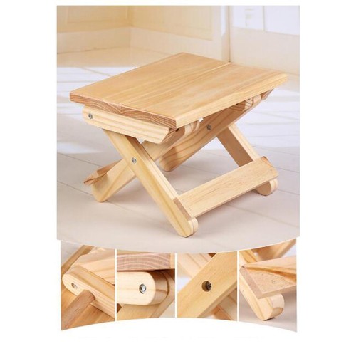 Prettyia Foldable Small Wood Step Stool Heavy Duty Fishing Chair Seat Footstool - Picture 5 of 12