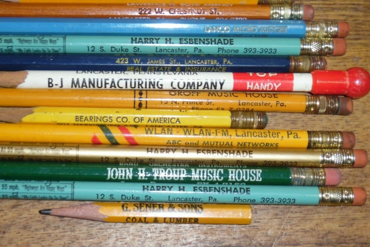 19 Vintage Advertising Pencils From Lancaster Pennsylvania eBay