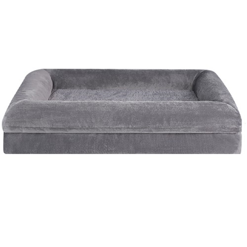 XX-Large Dog Bed Orthopedic Foam Dark Gray Pet Sofa w/ Removable Bolster & Cover - Picture 6 of 10