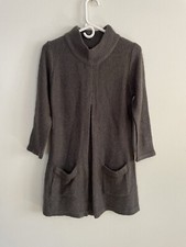 NWT PAPILLON Tunic DRESS Black & Gray Soft Knit NEW Knee Length Size Medium
