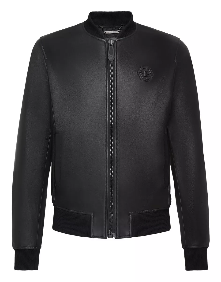 Mens lambskin bomber jacket top