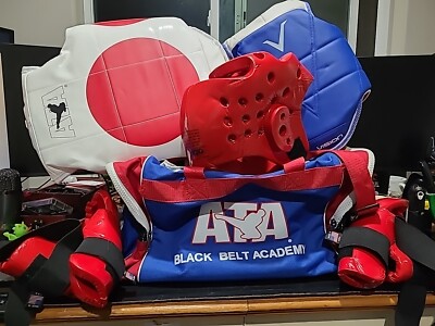 ATA Black Belt Academy, Face Mask, 2 Chest, Fist and Foot Protectors Youth L 