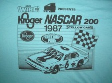 Kroger NASCAR 200 Indianapolis 1987 Mens XL original Vintage 1980s blue T shirt 