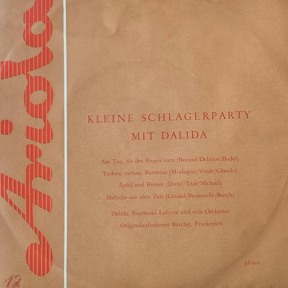 7" Single Dalida - Kleine Schlagerparty/ Am Tag, als der Regen kam Vinyl EP Germ - Image 2 of 4