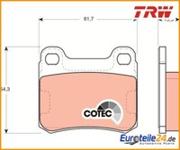 Bremsbelagsatz, Scheibenbremse Cotec Trw GDB911