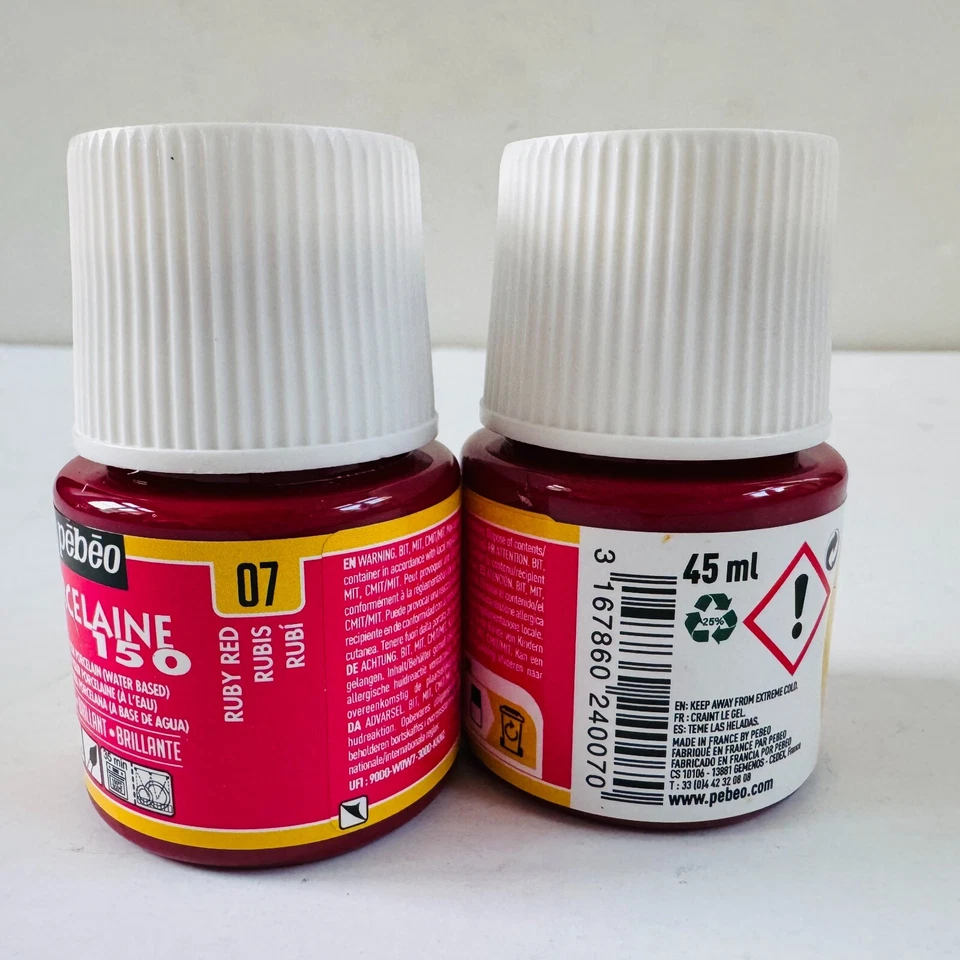 Pebeo PORCELAINE 150 Permanent Porcelain Ceramic Paint 45ml Set of 2 - Image 4 of 4