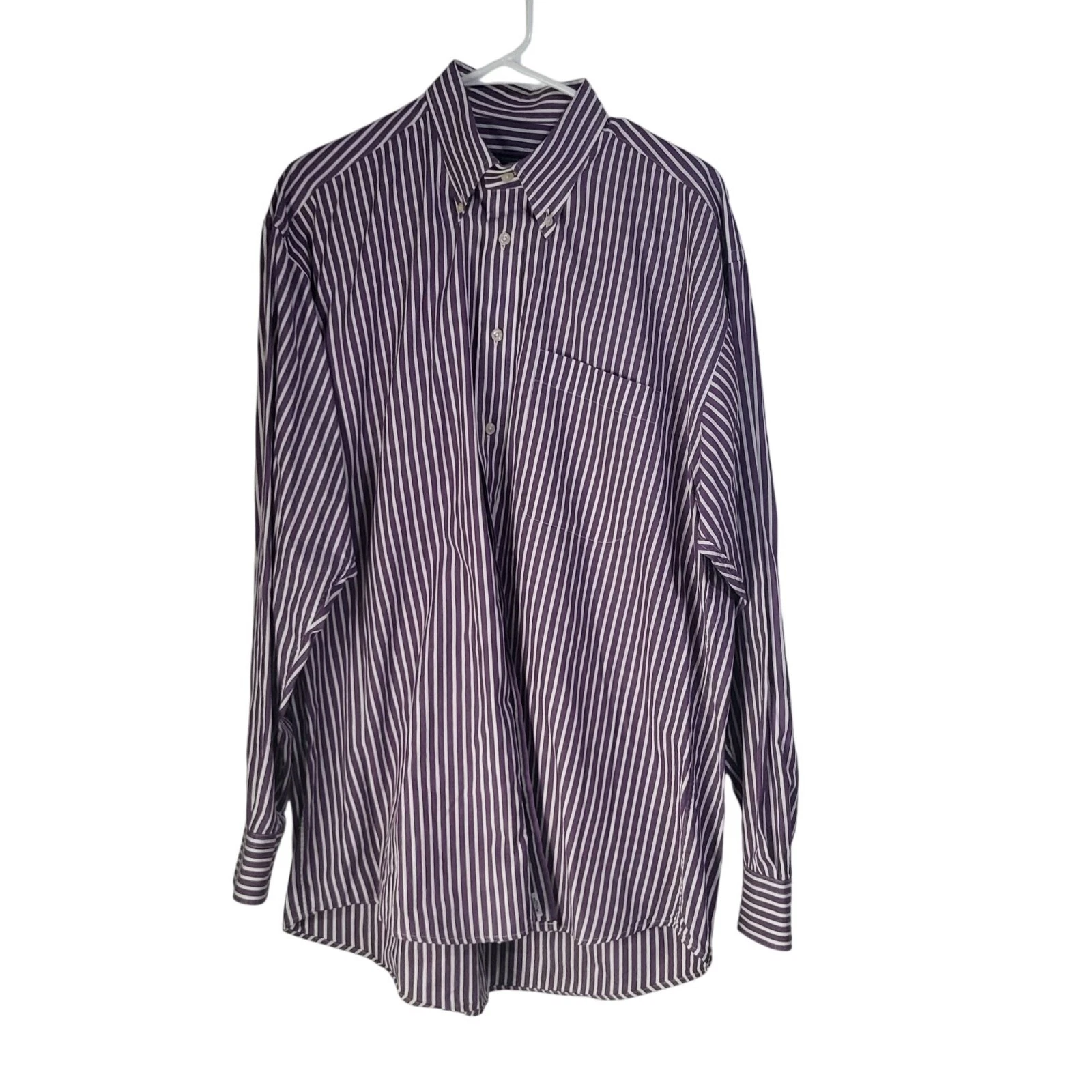 Camicia elegante BURBERRY LONDON uomo TG LG viola a righe manica lunga con bottoni U