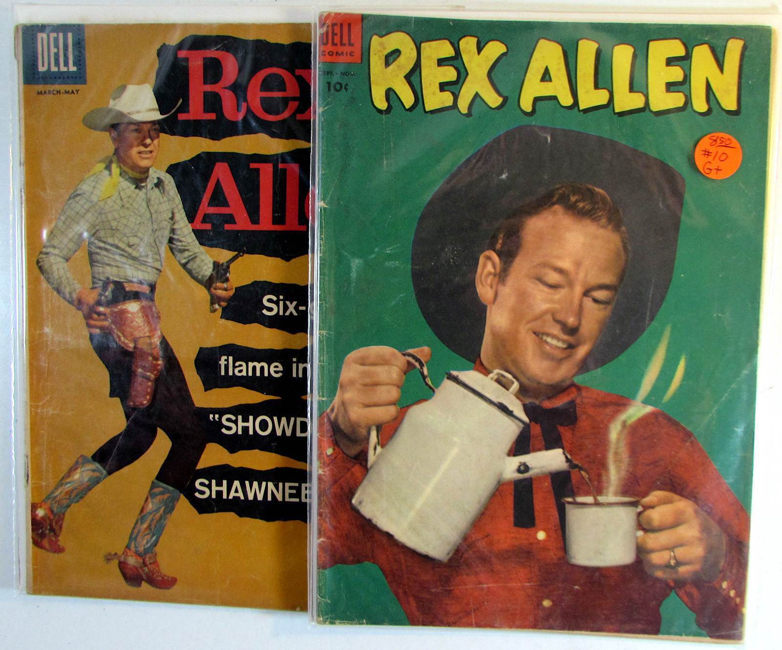 Rex Allen Lot of 2 #10,28 Dell Comics (1955) VG 1st Print Comic Books