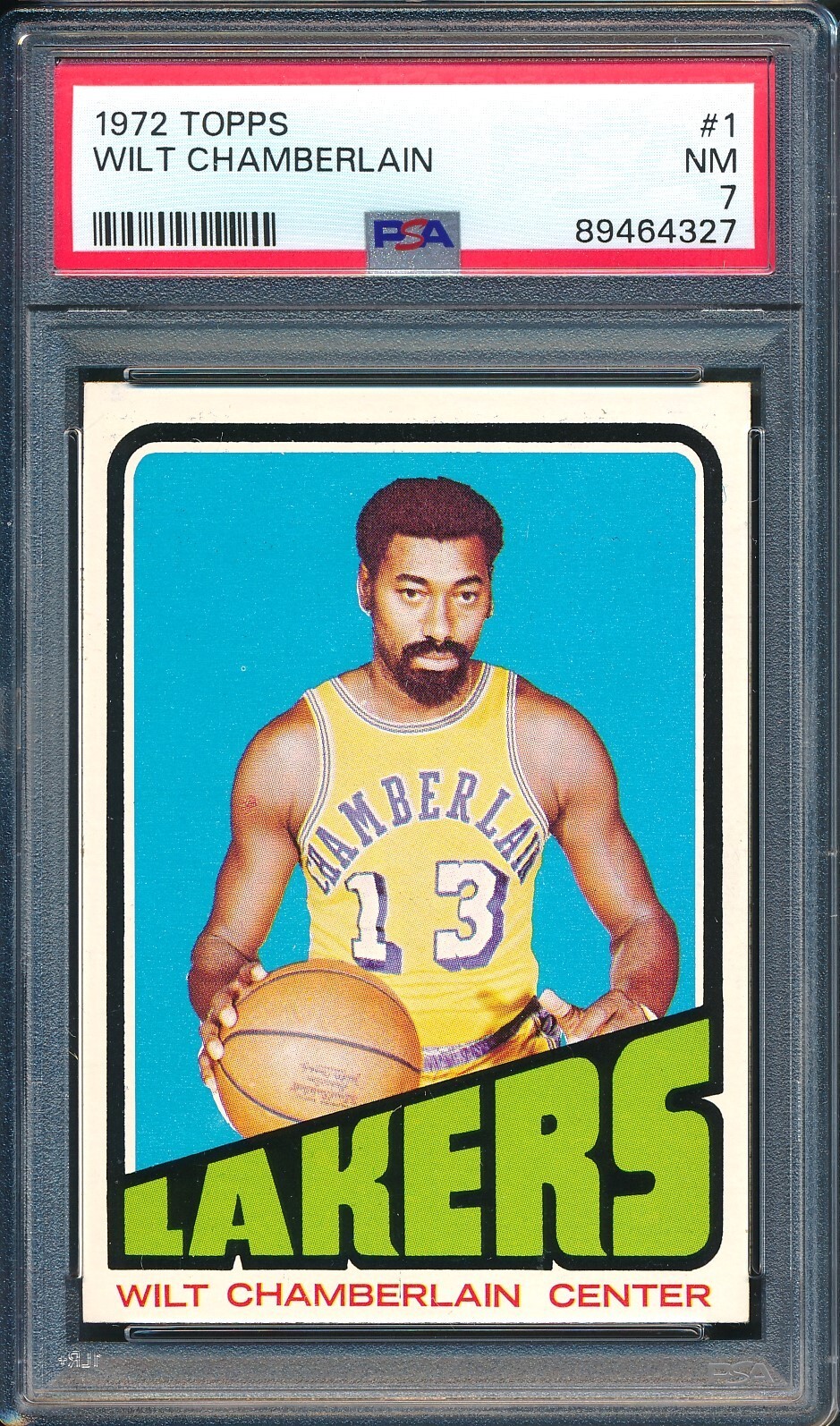 1972 Topps Basketball #1: WILT CHAMBERLAIN Los Angeles Lakers HOF ~ PSA 7