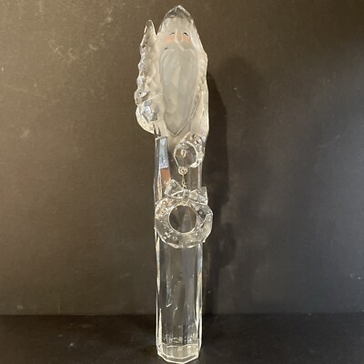 Slender Santa Figurine 12 inch Clear Solid Acrylic Icicle Rosy Cheeks ftd