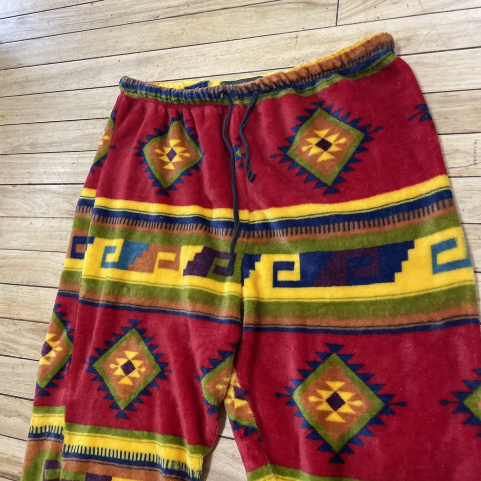 Pantalones de vellón TrailCrest para mujer L salón de felpa azteca multicolor difuso suave 34x30 Foto 4 de 4