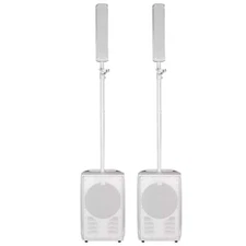 RCF Evox J8-W Active Two Way Portable Powered Array Speakers White 2-Pack