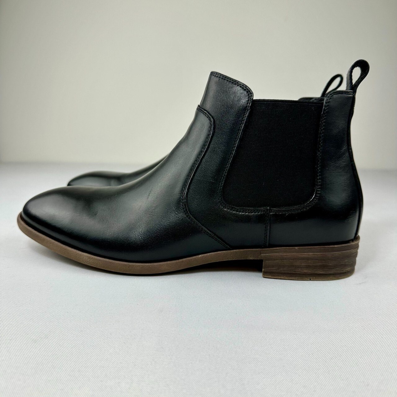 Jousen Milan Men's Chelsea Boots Size 11 Black Faux Leather Pull On eBay