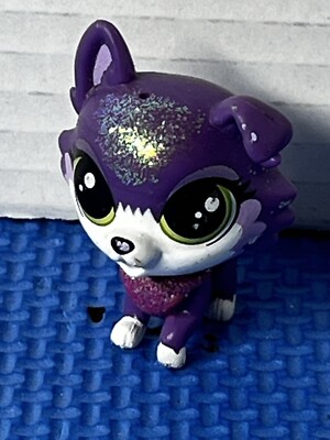 Littlest Pet Shop~#300~Dazzle Collier~Collie~Dog~Purple White
