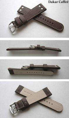 FLIEGERUHRENARMBAND FÜR FLIEGERUHR NIETENUHRBAND Dakar Caffeé Dunkelbraun 22 mm