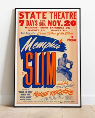 Memphis Slim Tour Poster - Live Up To 36''
