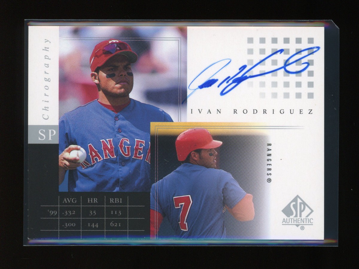 2000 SP Authentic IVAN RODRIGUEZ #IR Chirography AUTOGRAPH Rangers 