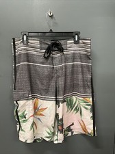 Mossimo Supply Co. Gray Tropical Board Shorts sz 34