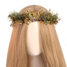 Elf Flower Crown Headband - Woodland Fairy Headpiece Forest Elven Headband Fl...