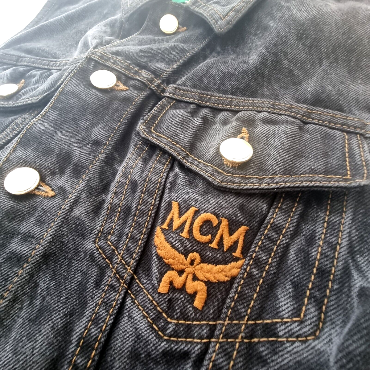 Vintage MCM 2 Piece Set Suit Embroidered Logo Rhinestone Vintage MCM 2 Piece Set Suit Embroidered Logo Rhinestone
