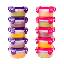 Set of 10 3.4oz Food Storage Containers BPA-Free Airtight Plastic