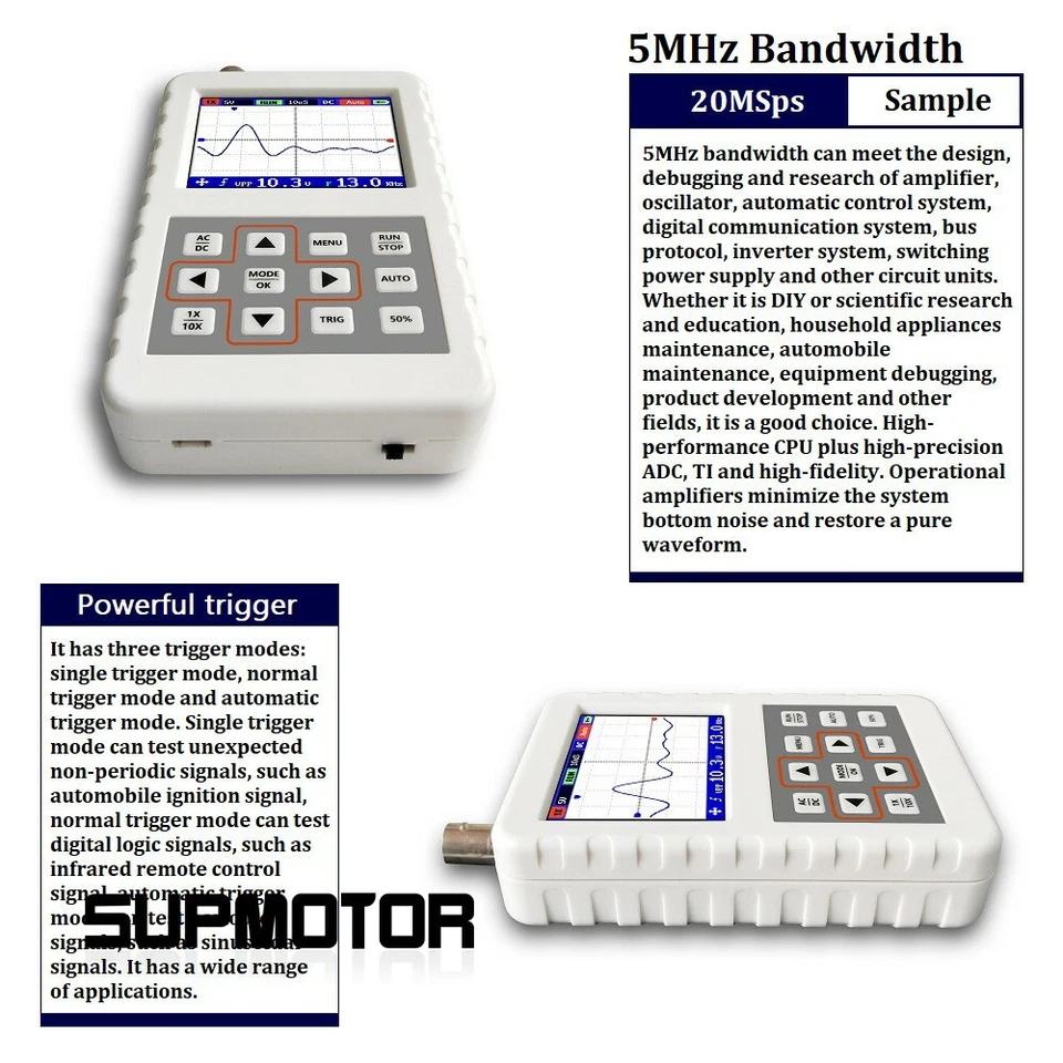 DSO FNIRSI PRO Digital Oscilloscope 2.4In LCD 5M Bandwidth 20MSps Sampling Rate - Image 4 of 4