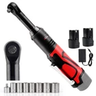 Extended Cordless Electric Ratchet Wrench, 3/8" 60 Ft-lbs 450 RPM 18V Long Reach