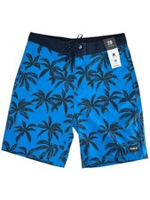 HURLEY Weekender Board Shorts Men 29  Tropical Palm Trees Blue Black Swimwear