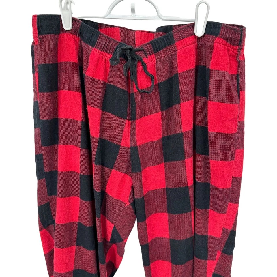 Old Navy Mens Red Buffalo Plaid Flannel Sleep Pants Size Large Lounge Pajama - Image 2 of 4