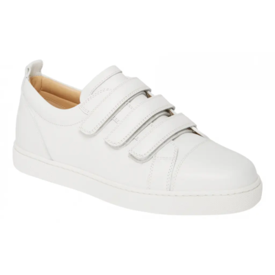 Christian Louboutin Kiddo Donna Flat Leather White Strap Trainer 
