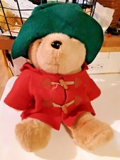 Paddington Bear EDEN In Red Jacket  Green Hat 15 Inches Plush Stuffed Bear