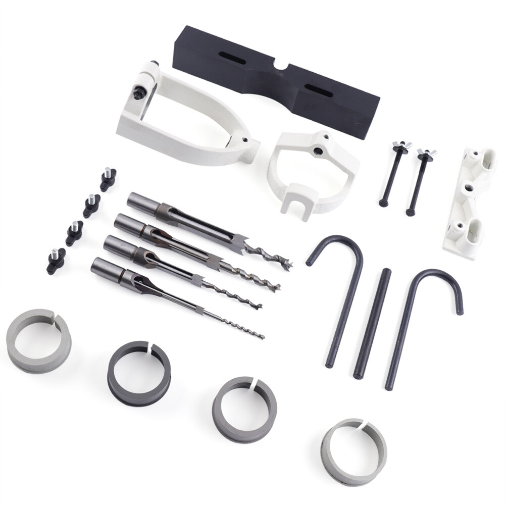 Mortising Kit Square Hole Drill Press Attachment Mortise Locator Tool +4 Bits Gourmet With Blakely