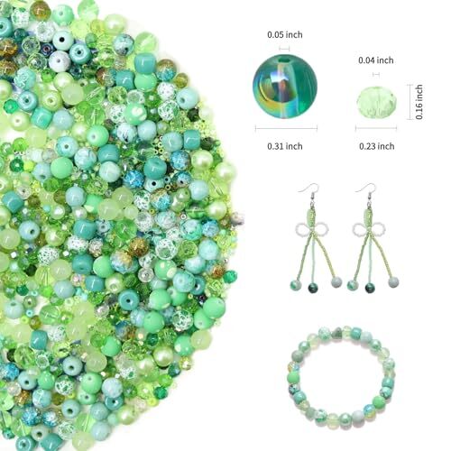 Lime Green Glass Beads Jewelry Making Kit, Light Green Light green