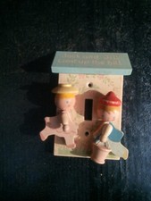 Vintage Wooden Jack  Jill Light Switch Plate Cover Painted Nursery Decor