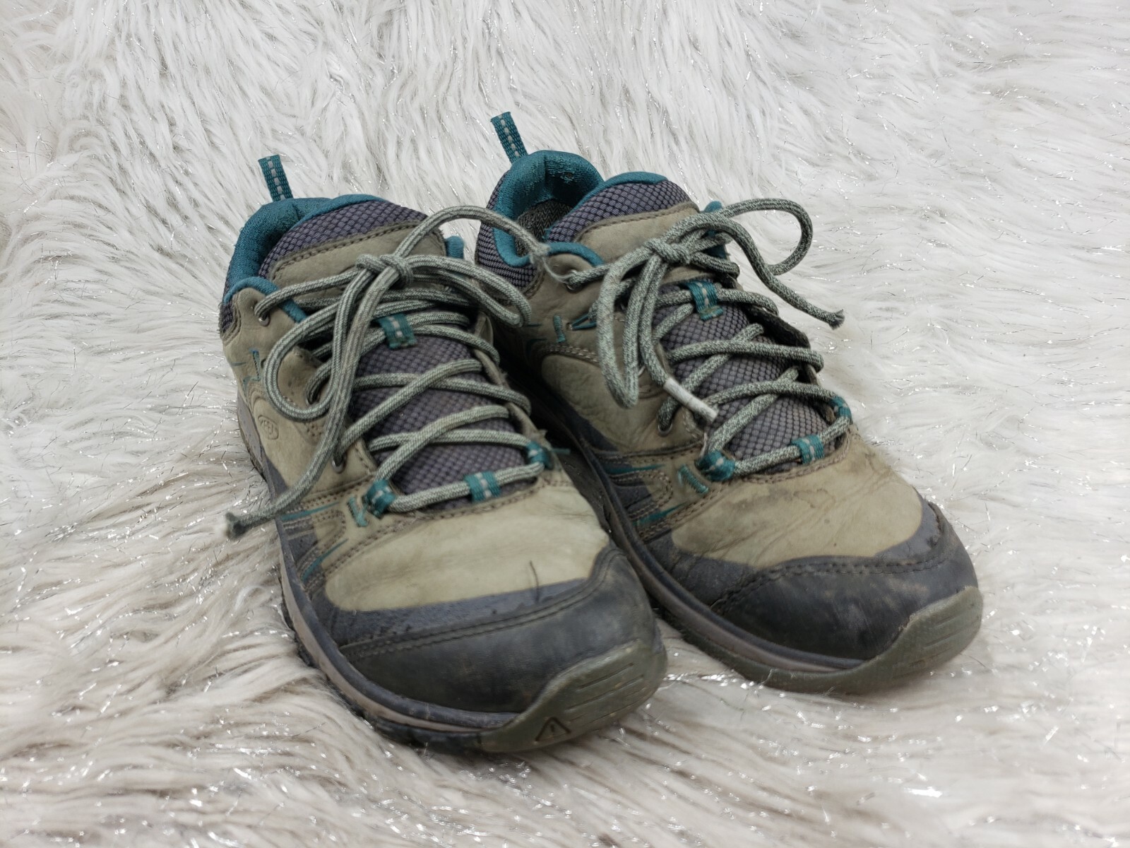 Scarpe da trekking outdoor KEEN in pelle verde misura 6 5 37