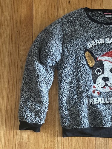 Gray DEAR SANTA, I REALLY TRIED Long Sleeve Fleece Size Women’s Large - Picture 4 of 6