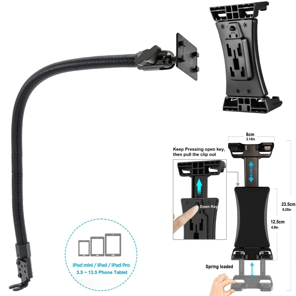 22" Heavy Duty ELD Car Truck Fleet Truck Floor Seat mount for iPad Tablet iPhone - Image 3 of 4