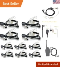 10 Earpieces with Stainless Clip - Discreet Communication for Two-Way Radios