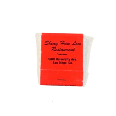 Matchbook Full Sheng Haw Low Restaurant San Diego CA Cantonese Cuisine