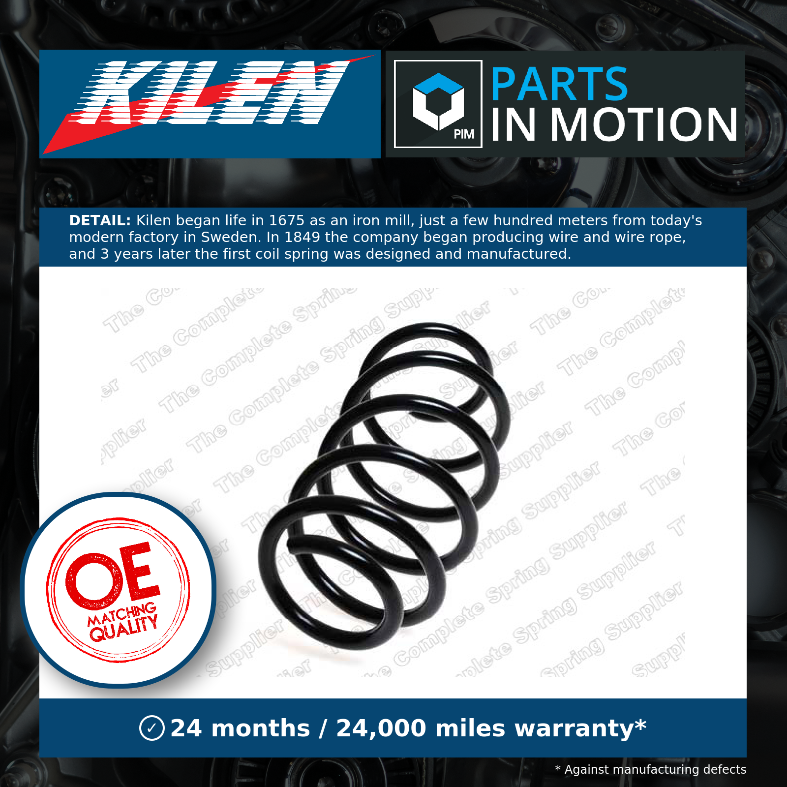 Coil Spring Front 25067 Kilen Suspension 3C0411105B Genuine Quality Guaranteed