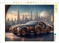 Calvendo Puzzle Steam-Car Vor Retrofuturistischer Stadtansicht | 2000 Teile Lege