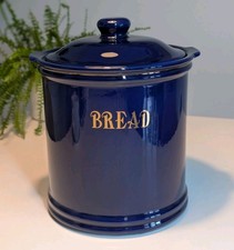 Image of Blue Ceramic Bread Bin / Croc (Large) Vintage 1990s. Unused & VGC!