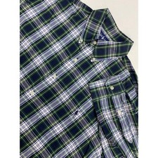 VTG 90s Ralph Lauren "The Big Shirt" plaid pocket button down dress shirt L