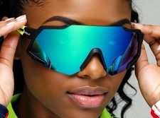 Sunglasses Green Mirror Lens Beach Beach Sports Surfing Safety Glasses Polarized