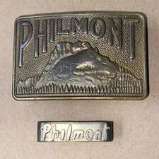 Vintage Boy Scouts Philmont Ranch Buckle and RARE Belt Loop Keeper BSA